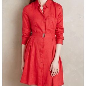 Anthropologie Red long sleeve dress Size 0